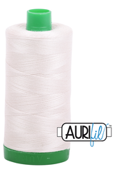 Aurifil Mako 40wt 2-ply Cotton 1000 m 1094 yd. spool - 2309 Silver White